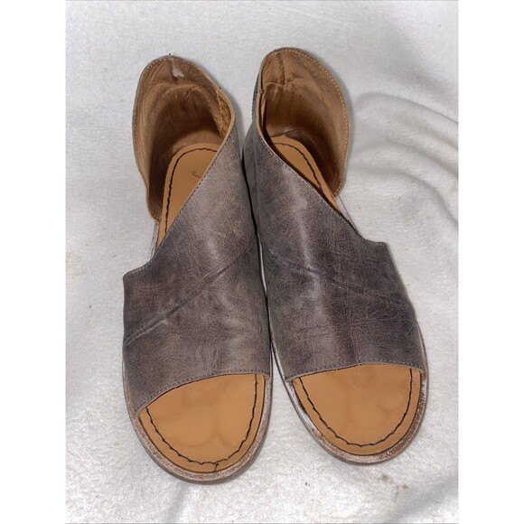 Free People Mont Blanc Wrap Sandals Brown Spain Slip On Eur39US8 Heel Open Toe - Picture 5 of 11
